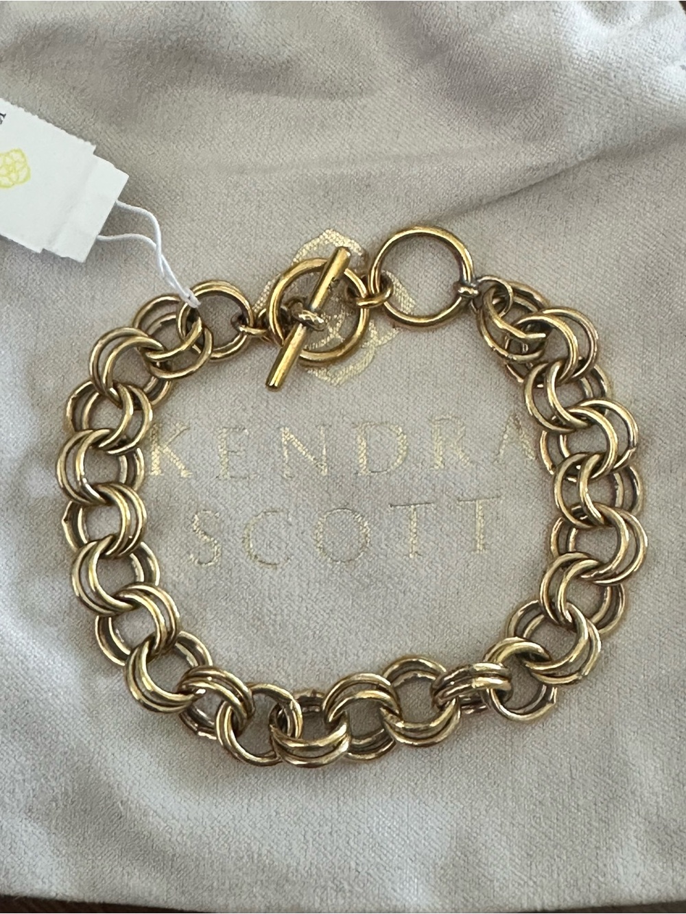 Kendra Scott Vintage Gold Interlocking Link Toggle Bracelet